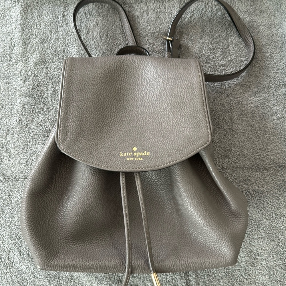 Kate Spade leather backpack in gray